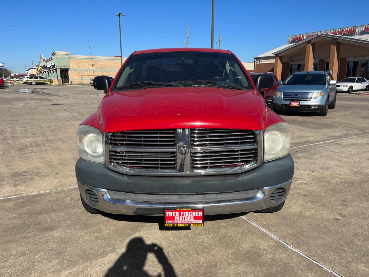 2007 red /black Dodge Ram 1500 SLT 2WD (1D7HA16K97J) with an 3.7L V6 SOHC 12V engine, Manual transmission, located at 14700 Tomball Parkway 249, Houston, TX, 77086, (281) 444-2200, 29.928619, -95.504074 - Photo#1